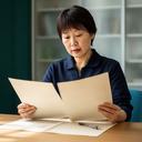 相談室で制度資料を確認する社会福祉士
